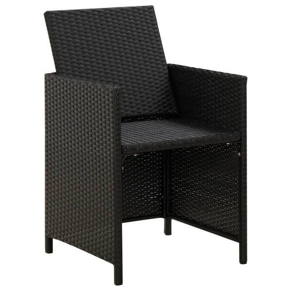 vidaXL havestol med skamler 4 dele polyrattan sort