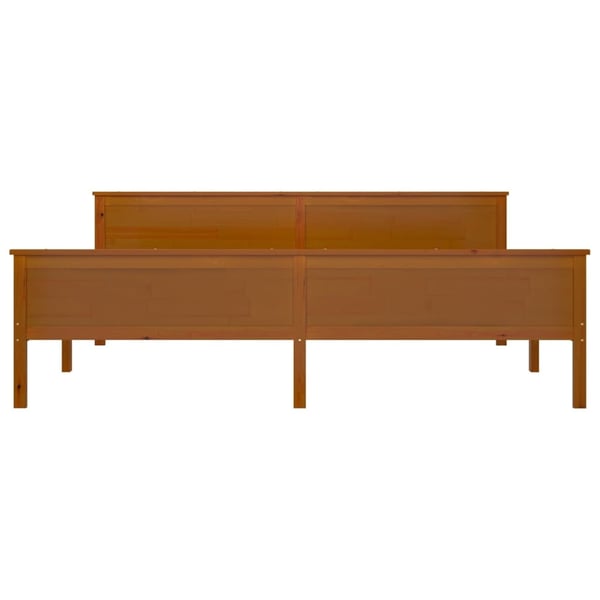 vidaXL Sengeramme honningbrun heltre furu 200x200 cm