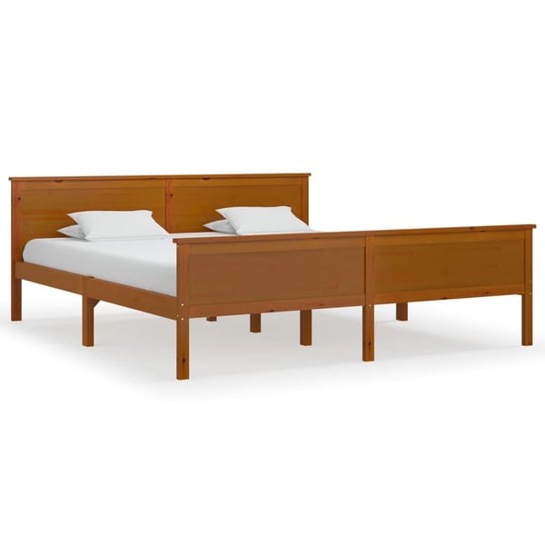 vidaXL Sengeramme honningbrun furu 180x200 cm