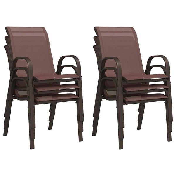 vidaXL stabelbare havestole 6 stk. textilene brun