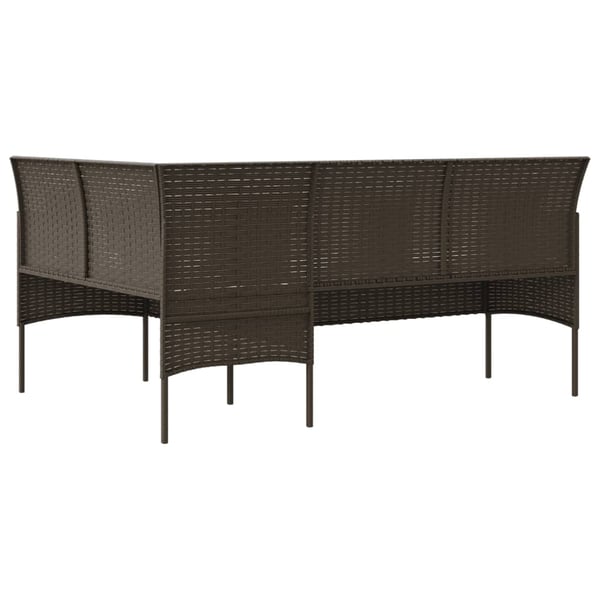 vidaXL Sofa L-formet med puter polyrotting brun