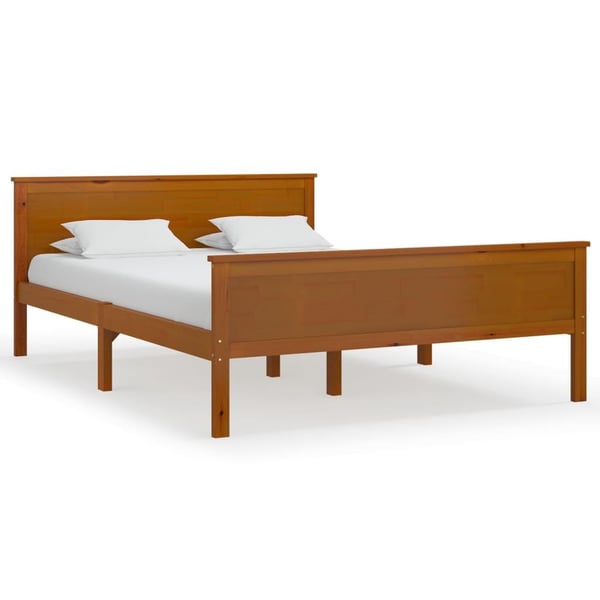 vidaXL Sengeramme honningbrun heltre furu 120x200 cm