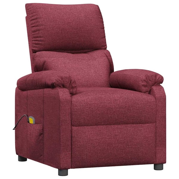 vidaXL Massagefåtölj vinröd tyg