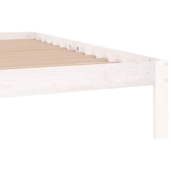 vidaXL Sengeramme hvit heltre furu 200x200 cm