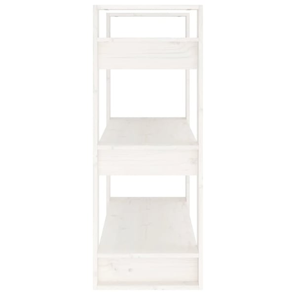 vidaXL Bokhylle/romdeler hvit 80x35x91 cm heltre furu