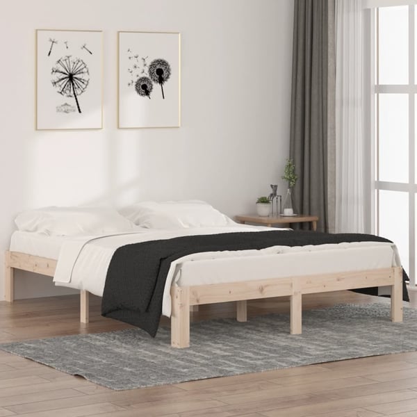 vidaXL Sengeramme heltre furu 140x190 cm