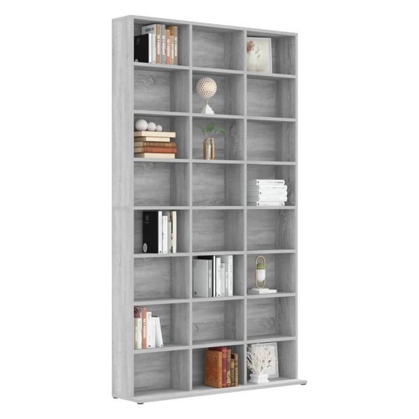 vidaXL CD-skap grå sonoma 102x23x177,5 cm konstruert tre