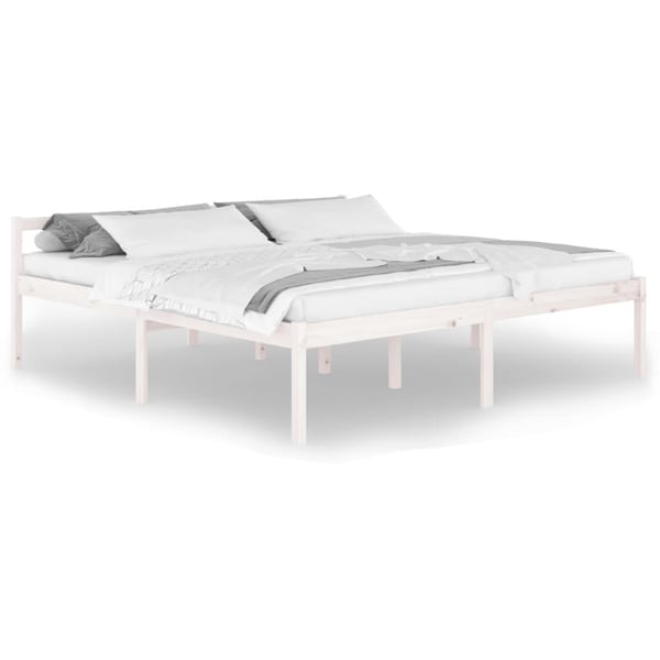 vidaXL Seniorseng hvit 200x200 cm heltre furu