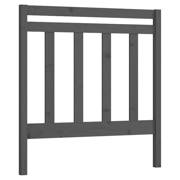 vidaXL Sengegavl grå 106x4x100 cm heltre furu