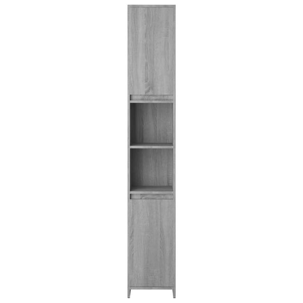 vidaXL Baderomsskap grå sonoma eik 30x30x183,5 cm konstruert tre