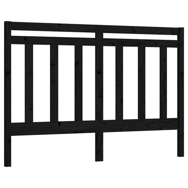 vidaXL Sengegavl svart 146x4x100 cm heltre furu