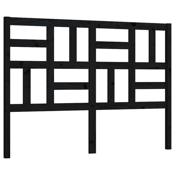 vidaXL Sengegavl svart 126x4x104 cm heltre furu
