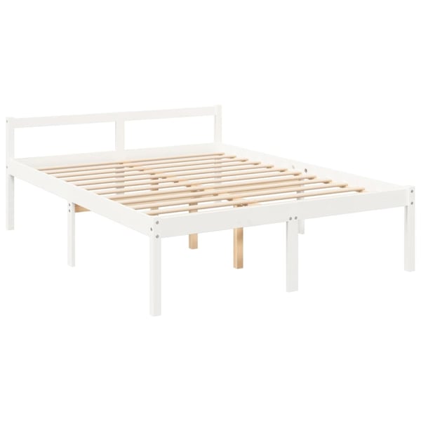 vidaXL Seniorseng hvit 150x200 cm heltre furu