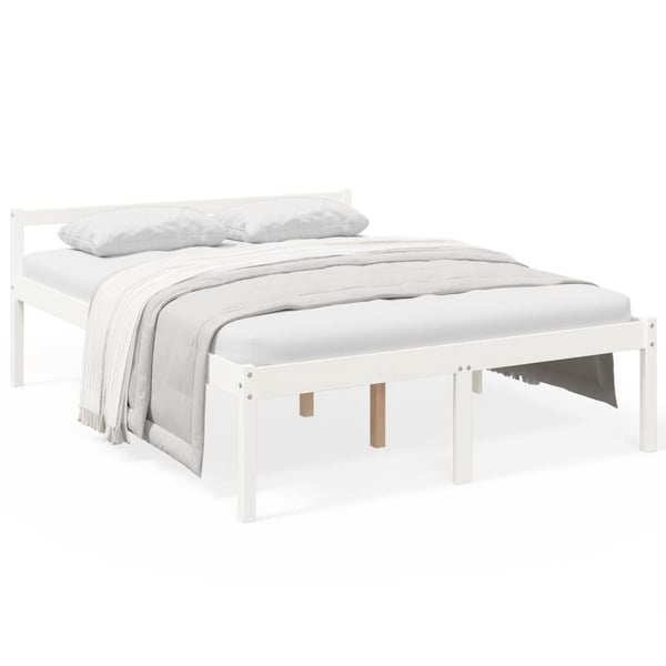 vidaXL Seniorseng hvit 150x200 cm heltre furu