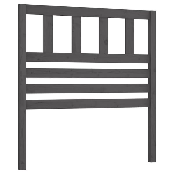 vidaXL Sengegavl grå 106x4x100 cm heltre furu