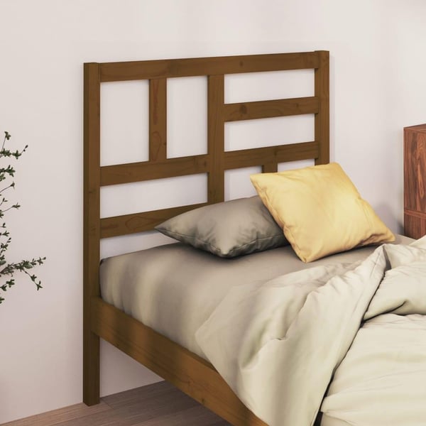 vidaXL Sengegavl honningbrun 106x4x104 cm heltre furu