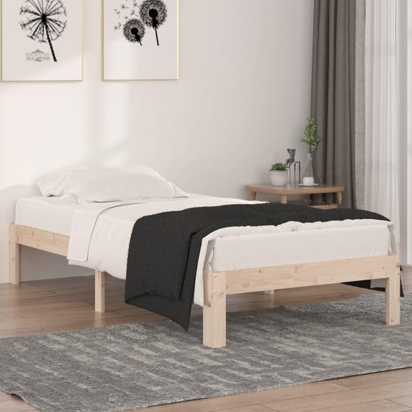 vidaXL Sengeramme heltre furu 90x190 cm Single