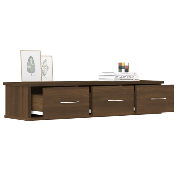 vidaXL vægskab 88x26x18,5 cm konstrueret træ brun egetræsfarve