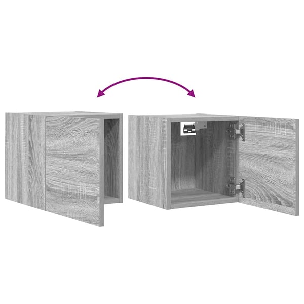 vidaXL væghængtee tv-skab 2 stk. 30,5x30x30 cm grå og sonoma-eg