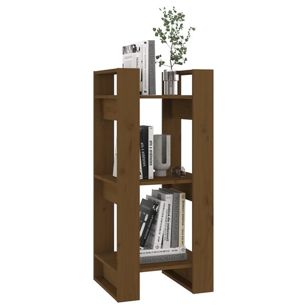 vidaXL Bokhylla/rumsavdelare honungsbrun 41x35x91 cm massiv furu