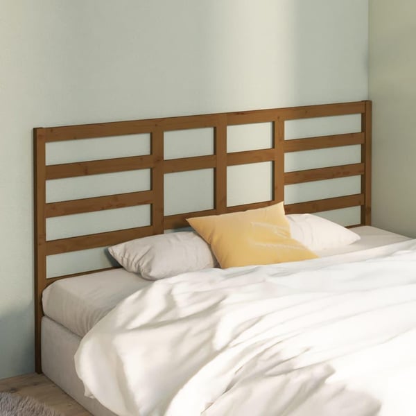 vidaXL Sengegavl honningbrun 186x4x104 cm heltre furu
