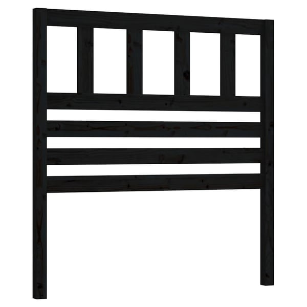 vidaXL Sengegavl svart 96x4x100 cm heltre furu