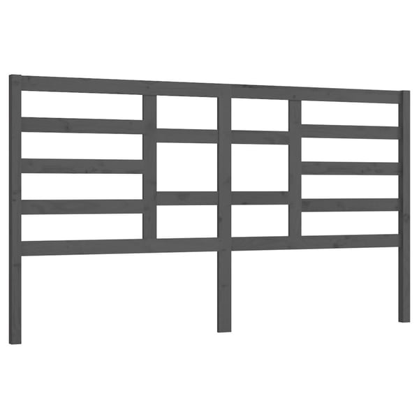 vidaXL Sengegavl grå 186x4x104 cm heltre furu