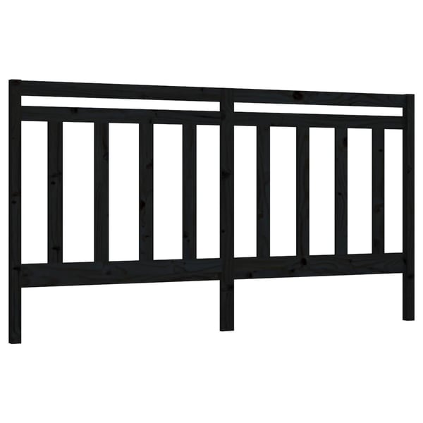 vidaXL Sengegavl svart 186x4x100 cm heltre furu