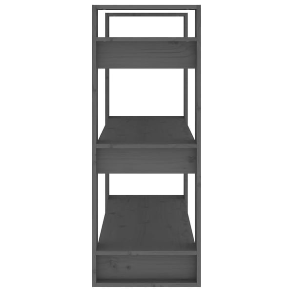 vidaXL bogreol/rumdeler 80x35x91 cm massivt fyrretræ grå