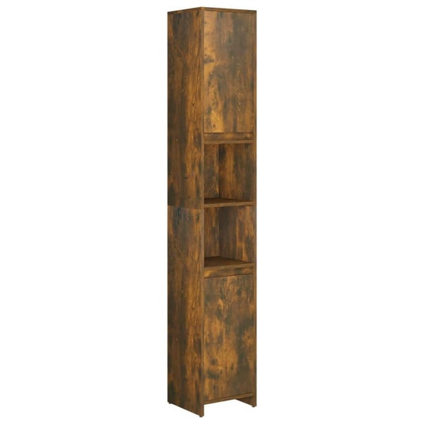 vidaXL badeværelsesskab 30x30x183,5 cm konstrueret træ røget egetræ