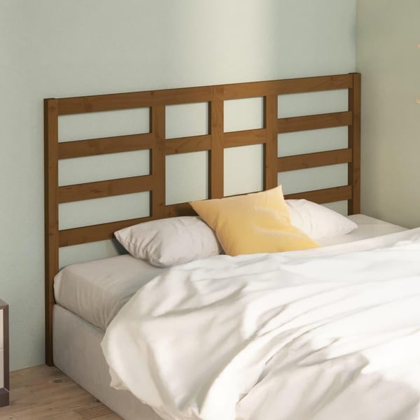 vidaXL Sengegavl honningbrun 166x4x104 cm heltre furu