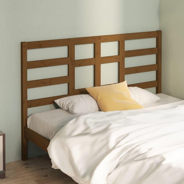 vidaXL Sengegavl honningbrun 166x4x104 cm heltre furu