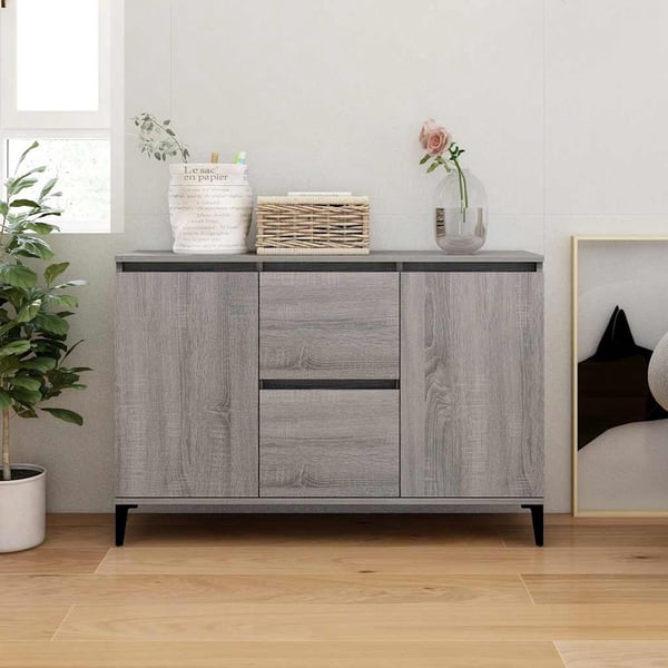 vidaXL Skjenk grå sonoma 102x35x70 cm konstruert tre