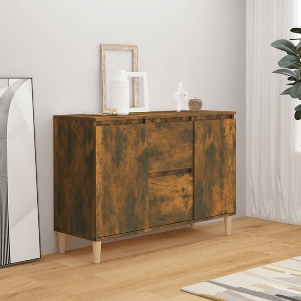 vidaXL Skjenk røkt eik 101x35x70 cm konstruert tre