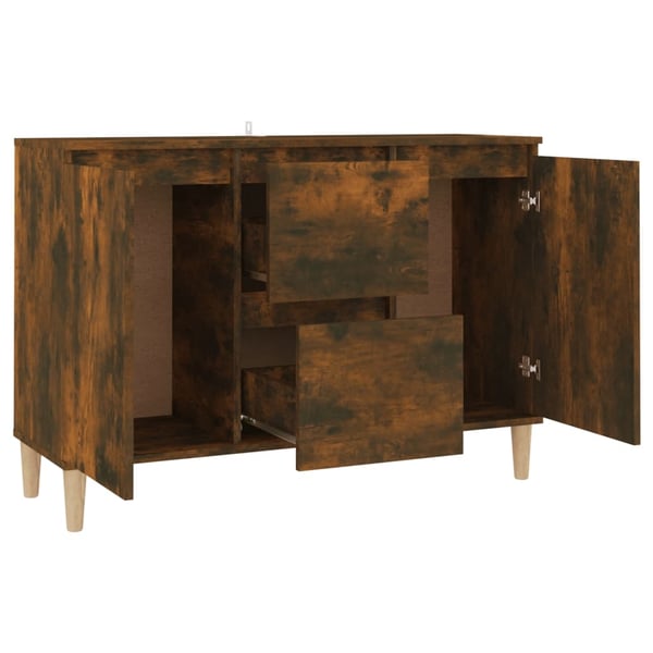 vidaXL Skjenk røkt eik 101x35x70 cm konstruert tre