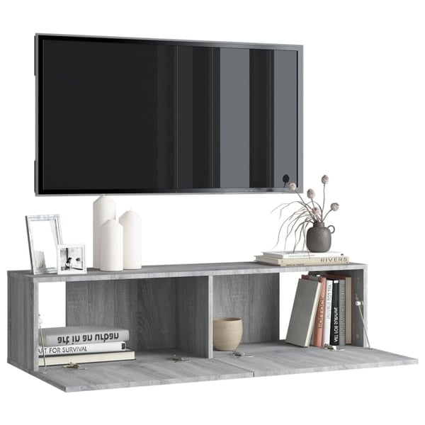 vidaXL TV-seinäkaappi harmaa Sonoma 120x30x30 cm tekninen puu
