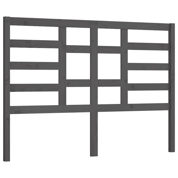 vidaXL Sengegavl grå 156x4x104 cm heltre furu