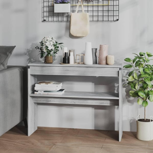 vidaXL Konsollbord grå sonoma 102x30x80 cm konstruert tre