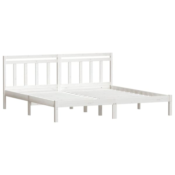 vidaXL Sengeramme hvit heltre 180x200 cm 6FT Super King