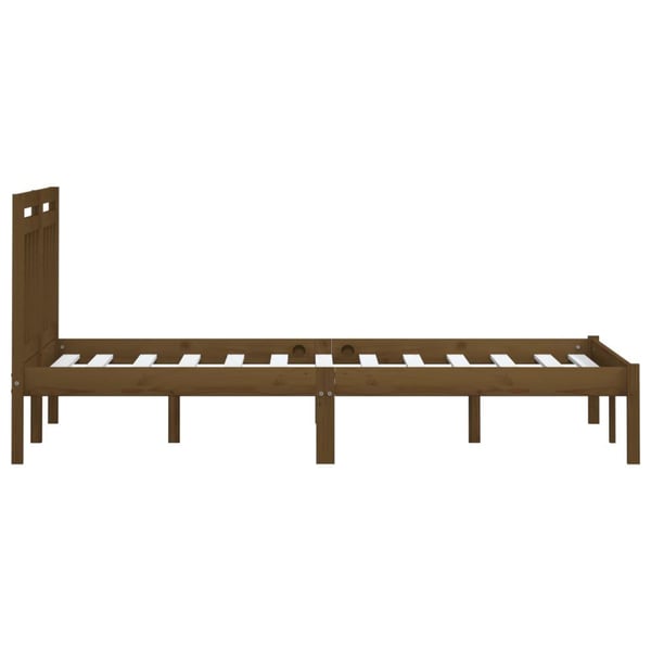 vidaXL Sengeramme honningbrun heltre furu 200x200 cm