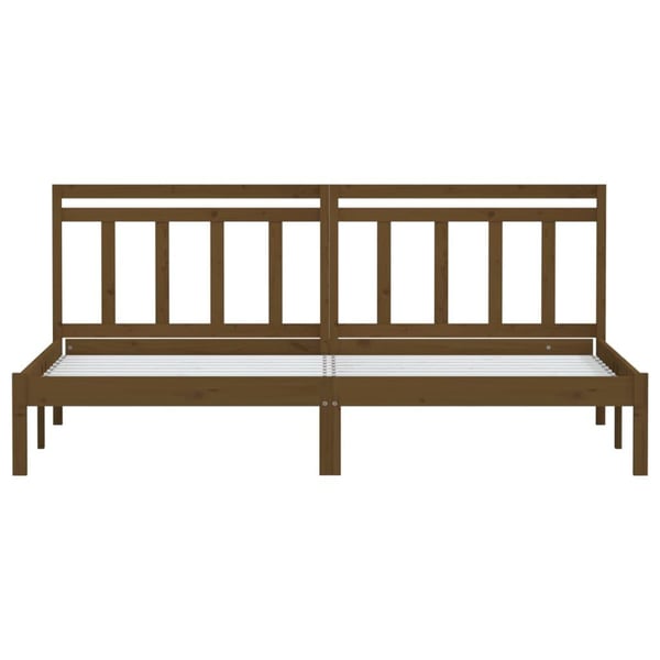 vidaXL Sengeramme honningbrun heltre furu 200x200 cm