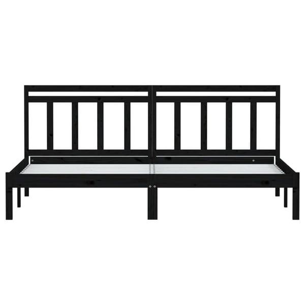 vidaXL Sengeramme svart heltre furu 200x200 cm