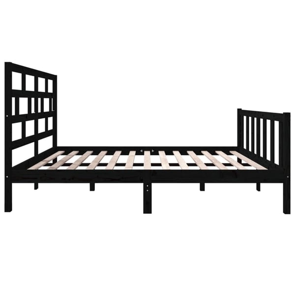 vidaXL Sengeramme svart heltre furu 135x190 cm Double