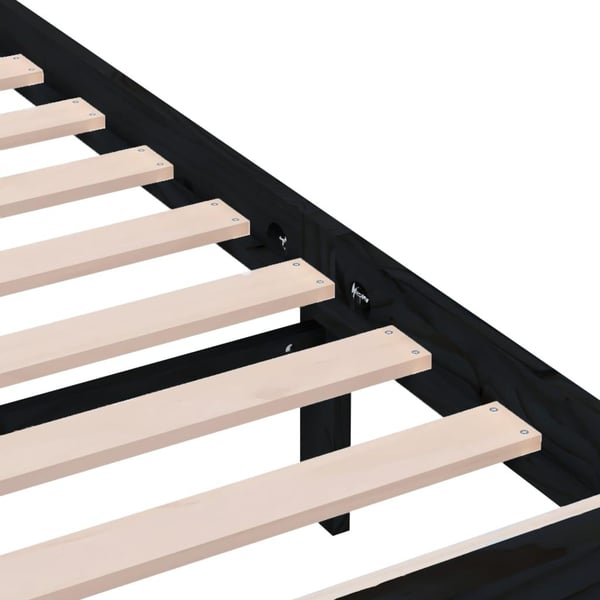 vidaXL Sengeramme svart 75x190 cm Small Single heltre