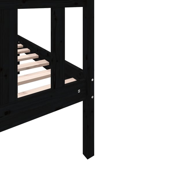 vidaXL Sengeramme svart heltre furu 75x190 cm Small Single
