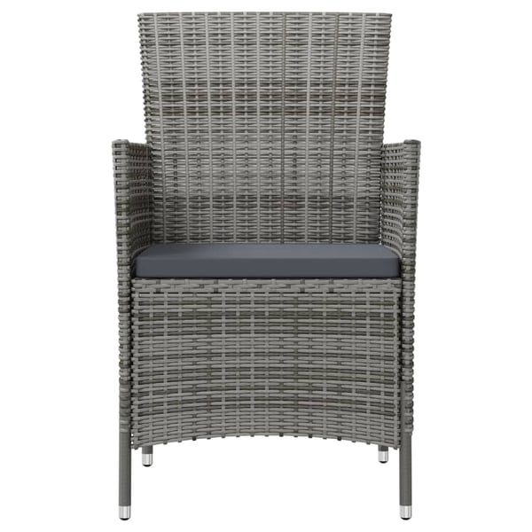 vidaXL havestole med hynder 2 stk. polyrattan grå