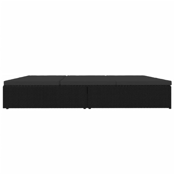 vidaXL fleksibel soleng med hynder polyrattan sort