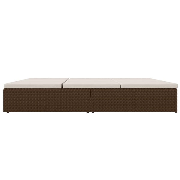 vidaXL fleksibel soleng med hynder polyrattan brun