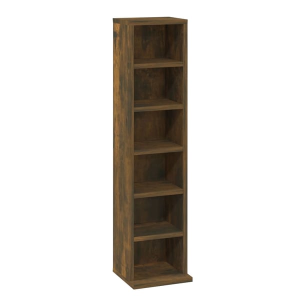 vidaXL CD-skap røkt eik 21x20x88 cm konstruert tre