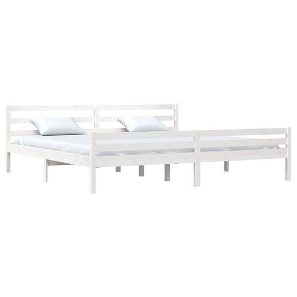 vidaXL Sengeramme hvit heltre 200x200 cm